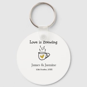Liebe ist Brauen Kaffee Tasse Gold Herznamen Schlüsselanhänger