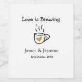 Liebe ist Brauen Kaffee Tasse Gold Herznamen Weinetikett (Einzelnes Label)