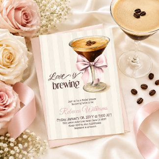 Liebe ist Brauen Pink Espresso Kaffee Brautparty Einladung