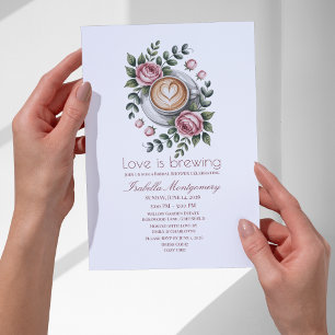Liebe ist Brauen Romantischer Latte Braut-Show Einladung