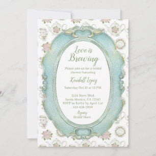 Liebe ist Brauen Vintage-Tea Brautparty Einladung