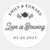 Liebe ist Brauen von Hochzeittee-Gefallen Runder Aufkleber (Vorderseite)