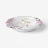 Liebe ist brauend - Blumenmuster Elegantes Brautpa Pappteller (Gewinkelt)