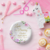 Liebe ist brauend - Blumenmuster Elegantes Brautpa Pappteller (Party)
