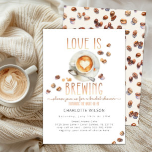 Liebe ist Brauende Kaffee Brautparty-Einladung Einladung