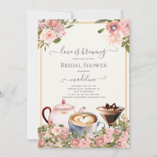 Liebe ist Brauens Kaffee Tee Martini Brautparty Einladung