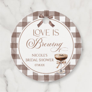 Liebe ist Brauerei Expresso Martini Schleife Braut Geschenkanhänger