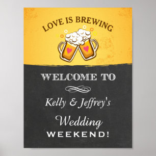 Liebe ist Brauerei Hochzeitszeichen Poster