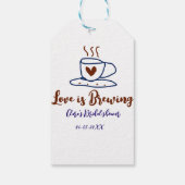 Liebe ist braun blaues Brautparty hinzufügen Namen Geschenkanhänger (Rückseite)