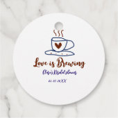 Liebe ist braun blaues Brautparty hinzufügen Namen Geschenkanhänger (Rückseite)