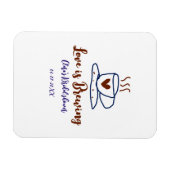 Liebe ist braun blaues Brautparty hinzufügen Namen Magnet (Horizontal)