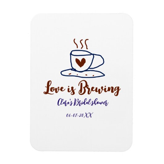 Liebe ist braun blaues Brautparty hinzufügen Namen Magnet (Vertikal)