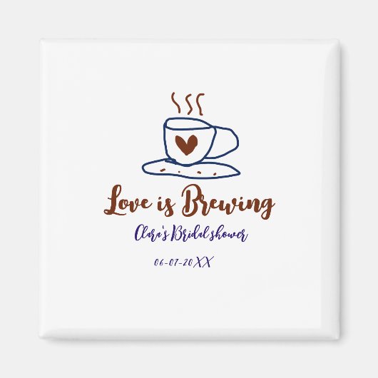 Liebe ist braun blaues Brautparty hinzufügen Namen Magnet (Vorne)