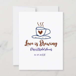 Liebe ist braun blaues Brautparty hinzufügen Namen Postkarte