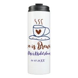 Liebe ist braun blaues Brautparty hinzufügen Namen Thermosbecher