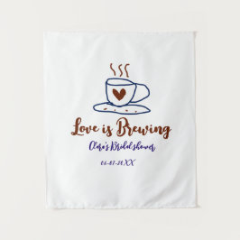 Liebe ist braun blaues Brautparty hinzufügen Namen Wandteppich