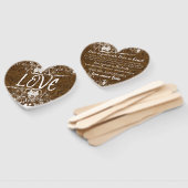 LIEBE IST Braunleder Typografie Handfächer (Non-assembled)