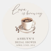 Liebe ist Brautparty-Aufkleber brauen Runder Aufkleber (Vorderseite)