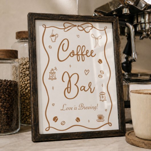 Liebe ist Brautparty Brechen Kaffee Bar Poster