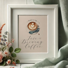 Liebe ist Brautparty Brechen Kaffee Bar Poster