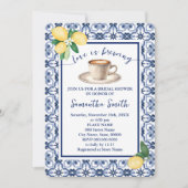 Liebe ist Brautparty Brechen Kaffee Mittelmeer Einladung (Vorderseite)