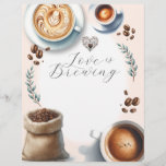 Liebe ist Brautparty-Kaffee brauen Flyer<br><div class="desc">Feiern Sie die zukünftige Braut mit unserem charmanten Flyer "Liebe ist Brewing" mit atemberaubenden Aquarellbildern von Kaffee, Latte, Espresso und Kaffeebohnen. Die warmen, einladenden Farben und die zarten Details schaffen ein gemütliches und elegantes Ambiente, das sich perfekt für Kaffeeliebhaber eignet. Diese hochwertigen Flyer sind auf Premiumpapier gedruckt und können individuell...</div>