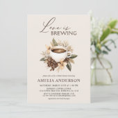 Liebe ist Break Coffee Latte Boho Brautparty Einladung (Stehend Vorderseite)