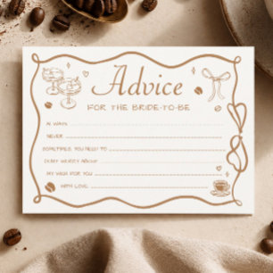 Liebe ist Brechen Coffee Brautparty Advice Card Einladung