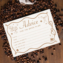 Liebe ist Brechen Coffee Brautparty Advice Card