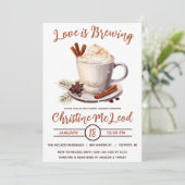 Liebe ist Brechen, heißer Kakao, Kaffee, Brautpart Einladung (Stehend Vorderseite)