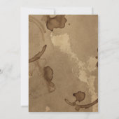 Liebe ist Brechen, Kaffee, Stains, Brautparty Einladung (Rückseite)