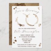 Liebe ist Brechen, Kaffee, Stains, Brautparty Einladung (Vorne/Hinten)