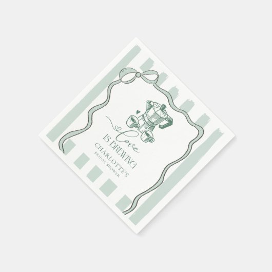 Liebe ist Brechen Modernes Kaffee Brautparty Serviette (Ecke)