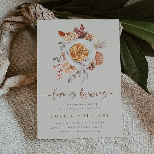 Liebe ist Breffee Brunch Engagement Party Einladung
