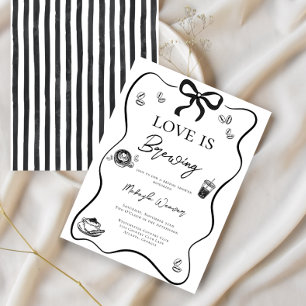 Liebe ist Brewing Black Bow elegantes Brautparty Einladung