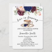 Liebe ist Brewing Blue Brautparty Kaffee Party Einladung (Vorderseite)