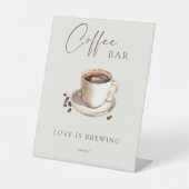 Liebe ist Brewing Coffee Bar Pedestal Zeichen Sockelschild (Vorderseite)