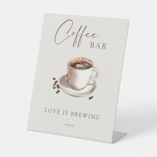 Liebe ist Brewing Coffee Bar Pedestal Zeichen Sockelschild (Vorderseite)
