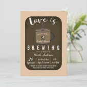 LIEBE IST BREWING Coffee Café Shop Brautparty Einladung (Stehend Vorderseite)