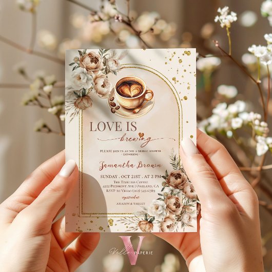 LIEBE IST BREWING Coffee Lovers Brautparty Einladu Einladung