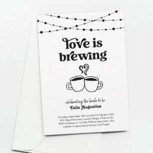 Liebe ist Brewing Coffee Tees Paare / Brautparty Einladung