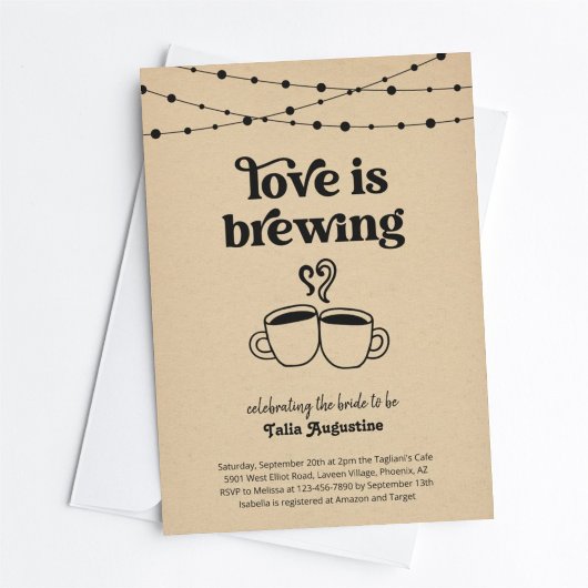 Liebe ist Brewing Coffee Tees Paare / Brautparty Einladung