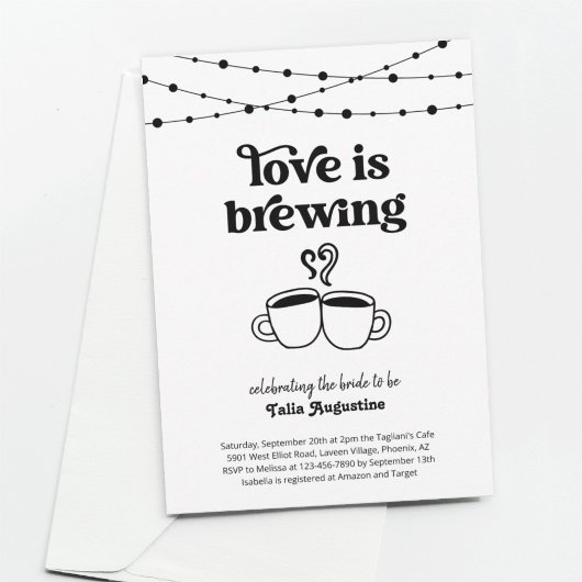 Liebe ist Brewing Coffee Tees Paare / Brautparty Einladung