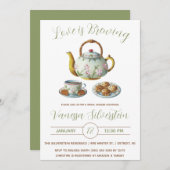 Liebe ist Brewing, Nachmittagstee, Brautparty Einladung (Vorne/Hinten)