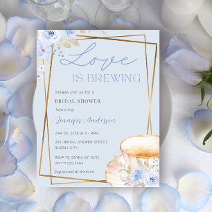 Liebe ist Brewing Tee Garden Party Brautparty Einladung