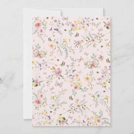 Liebe ist Brewing Wildblume Brautparty Tee Party Einladung (Rückseite)