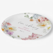 Liebe ist Brewing Wildblume Tee Brautparty Pappteller (Schrägansicht)