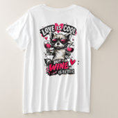 Liebe ist cool große größe T-Shirt (Design Rückseite)