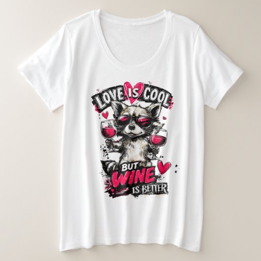 Liebe ist cool große größe T-Shirt (Design vorne)