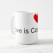 Liebe ist Cool Kaffeetasse (Vorderseite Links)
